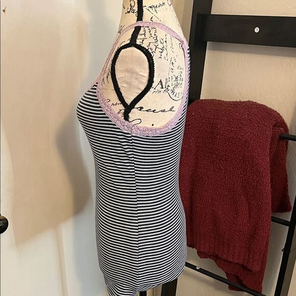 Guess Y2K Multicolor Striped Lace Trim Halter Pullover Tank Top 2000’s - Picture 4 of 13